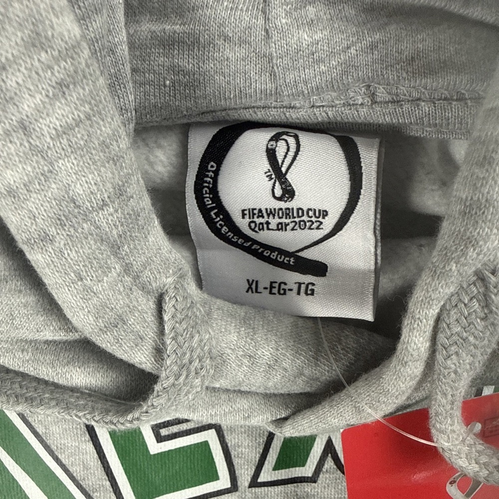 FIFA World Cup 2022 Qatar Mexico Hoodie Jacket Mens Green Grey Size XL - Picture 3 of 8